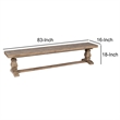 Rectangular Reclaimed Wood Bench with Trestle Base- Weathered Brown