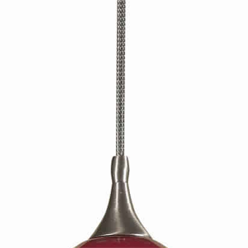 Dome Shaped Glass Shade Pendant Lighting with Cord- Red and Black