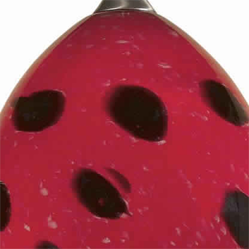 Dome Shaped Glass Shade Pendant Lighting with Cord- Red and Black
