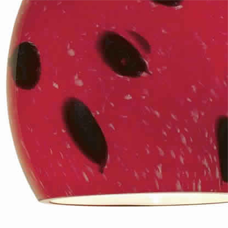 Dome Shaped Glass Shade Pendant Lighting with Cord- Red and Black