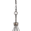 3 Bulb Pendent with Round Burlap Shade and Metal Frame- Beige