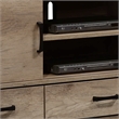 3 Drawer Wooden TV Stand with 2 Cabinets and Open Compartment- Light Brown