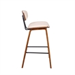 Mid Century Top Padded Back Counter Barstool- Cream