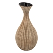 Pot Bellied Shape Ceramic Vase with Sleek Flared Neck- Beige