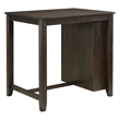 Wooden 3 Piece Counter Set with USB Plugin and Panel Back Chair- Brown
