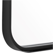 38 Inches Rectangular Metal Wall Mirror with Curved Corners- Black