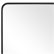 38 Inches Rectangular Metal Wall Mirror with Curved Corners- Black