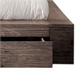 Transitional Style Wooden California King Size Bed with 2 Drawers- Brown