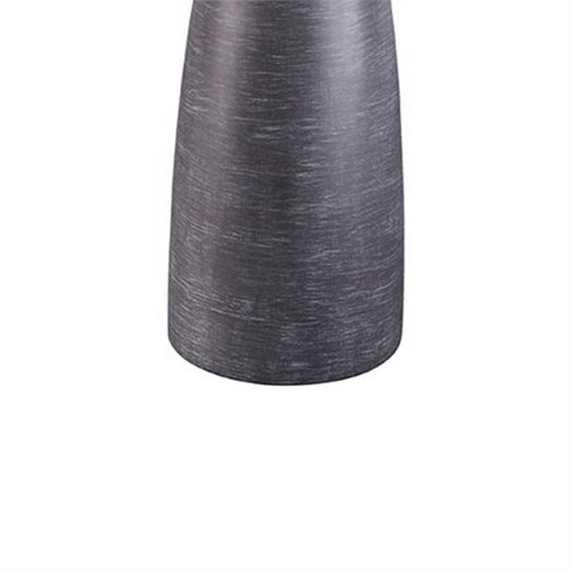 Vase Shape Resin Table Lamp with Fabric Shade- Set of 2- Gray and White