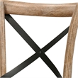 Wood and Metal Side Chair with X Open Back- Set of 2- Rustic Brown and Black