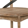 Wood and Metal Side Chair with X Open Back- Set of 2- Rustic Brown and Black