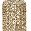 Cylindrical Rattan Lantern with Metal Frame and Handle-Large-Brown and Gold