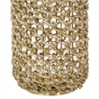 Cylindrical Rattan Lantern with Metal Frame and Handle-Large-Brown and Gold