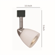 Metal Track Light with Interchangeable Round Glass Shade- Silver and White