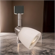 Metal Track Light with Interchangeable Round Glass Shade- Silver and White