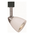 Metal Track Light with Interchangeable Round Glass Shade- Silver and White