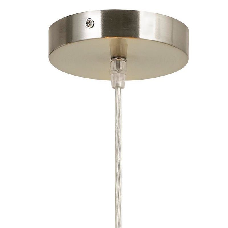 60W x 3 Drum Shade Pendant Fixture- Beige and Silver