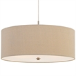 60W x 3 Drum Shade Pendant Fixture- Beige and Silver