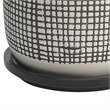 Ceramic Planter with Mesh Design and Saucer- Gray
