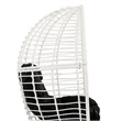 Wicker Patio Lounge Chair with Angled Metal Legs- White