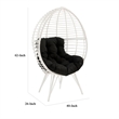 Wicker Patio Lounge Chair with Angled Metal Legs- White