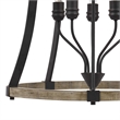 5 Bulb Pendant Fixture with Wooden and Metal Frame- Brown and Black