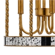 25 Inch Metal Chandelier Pendant- Bird Cage Design- Woven Rope- Gold