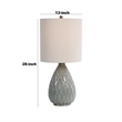 Pot Bellied Ceramic Table Lamp with Diamond Pattern- Gray