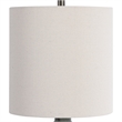 Pot Bellied Ceramic Table Lamp with Diamond Pattern- Gray