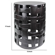 Metal Side Table with Interwoven Drum Base- Black
