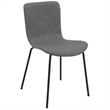 Metal and Leatherette Dining Chair- Set of 2- Gray and Black