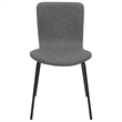 Metal and Leatherette Dining Chair- Set of 2- Gray and Black