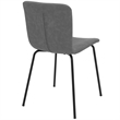 Metal and Leatherette Dining Chair- Set of 2- Gray and Black