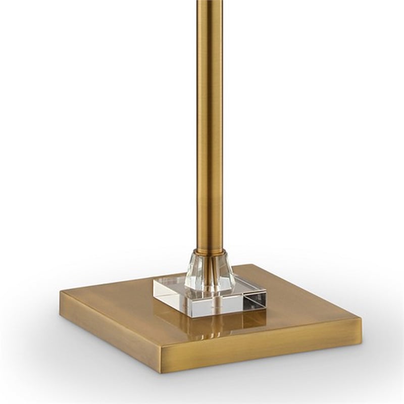 Floor Lamp with Crystal Orb and Metal Stalk Support- Gold