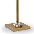 Floor Lamp with Crystal Orb and Metal Stalk Support- Gold