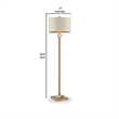 Floor Lamp with Crystal Orb and Metal Stalk Support- Gold
