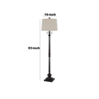Floor Lamp with Tubular Turned Resin Support and Pull Chain- Dark Bronze