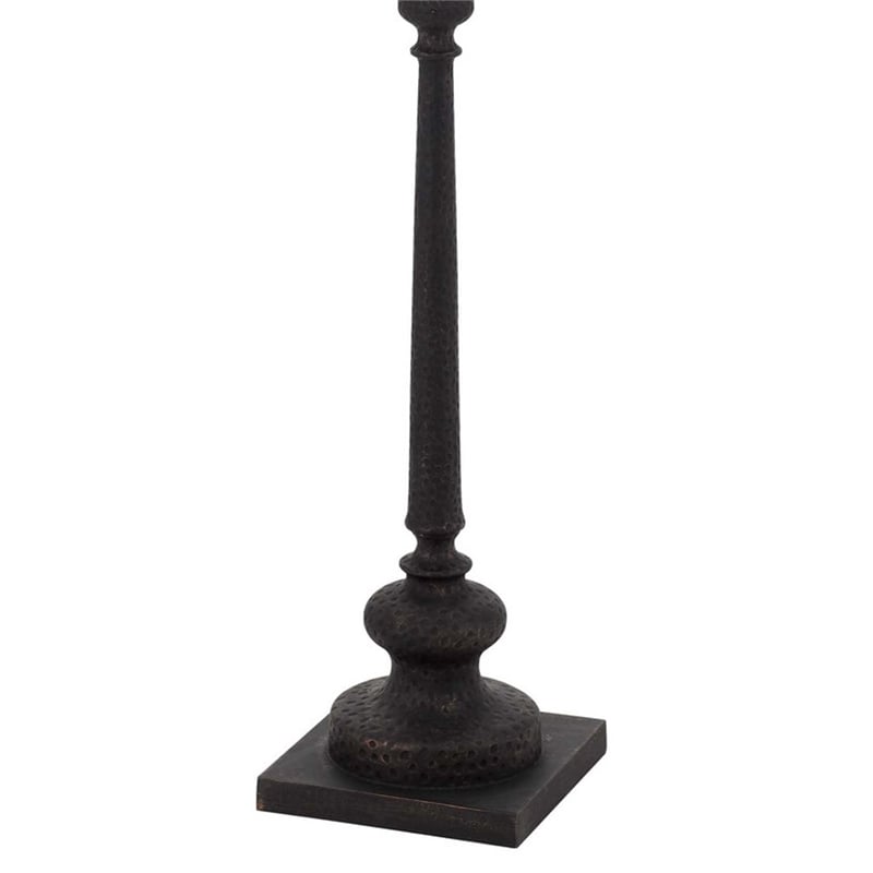 Floor Lamp with Tubular Turned Resin Support and Pull Chain- Dark Bronze