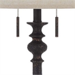 Floor Lamp with Tubular Turned Resin Support and Pull Chain- Dark Bronze