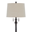Floor Lamp with Tubular Turned Resin Support and Pull Chain- Dark Bronze