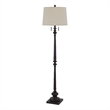 Floor Lamp with Tubular Turned Resin Support and Pull Chain- Dark Bronze
