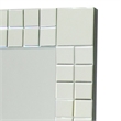 Square Beveled Mirror with Grid Like Accent- Silver