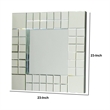 Square Beveled Mirror with Grid Like Accent- Silver