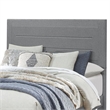 Queen Size Bed with Fabric Wrapped Frame and Panel Headboard- Gray