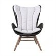 Indoor Outdoor Lounge Chair with Intricate Rope Woven Wingback- Gray