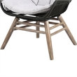 Indoor Outdoor Lounge Chair with Intricate Rope Woven Wingback- Gray