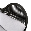 Indoor Outdoor Lounge Chair with Intricate Rope Woven Wingback- Gray