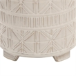 Footed Planter with Ceramic and Geometric Pattern- Set of 2- Beige