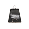 Tray with Metal and Ring Handles- Black and Silver