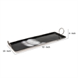 Tray with Metal and Ring Handles- Black and Silver